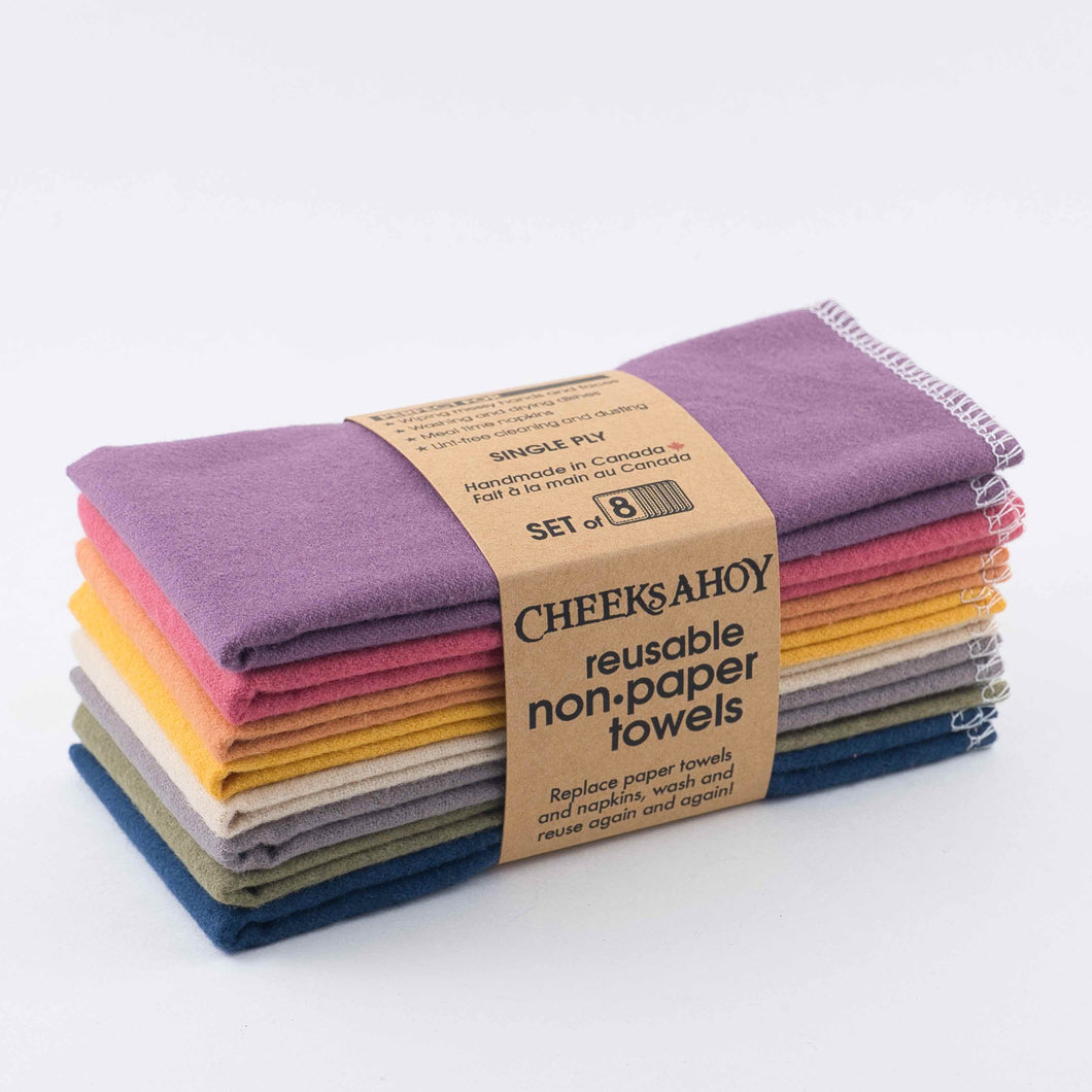 Cheeks Ahoy Reusable Nonpaper Towel Set of 8 - Variations